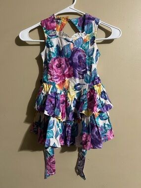 Byer California Eve Too! Multicolor Floral Tiered Girls Dress
